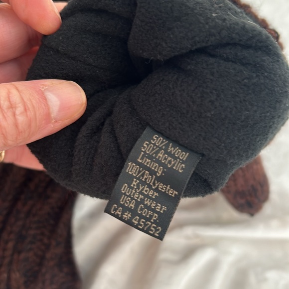 Super cute Bear mittens wool blend lined adult sized medium women’s 10.5” long - Picture 7 of 8